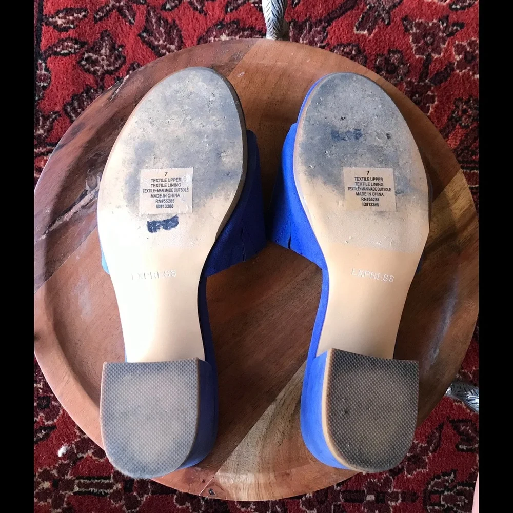 🎉HP🎉 EXPRESS Cornflower Periwinkle Block 2.5” Heels Size 7 - Picture 6 of 7